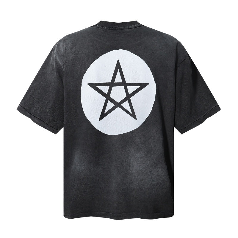 Saint Michael T Shirts Occult Rock Goat Face Guitar Vintage Grunge Graphic Tee