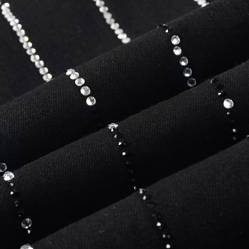 Purple brand Jeans High-quality pure cotton streetwear trousers Rhinestone