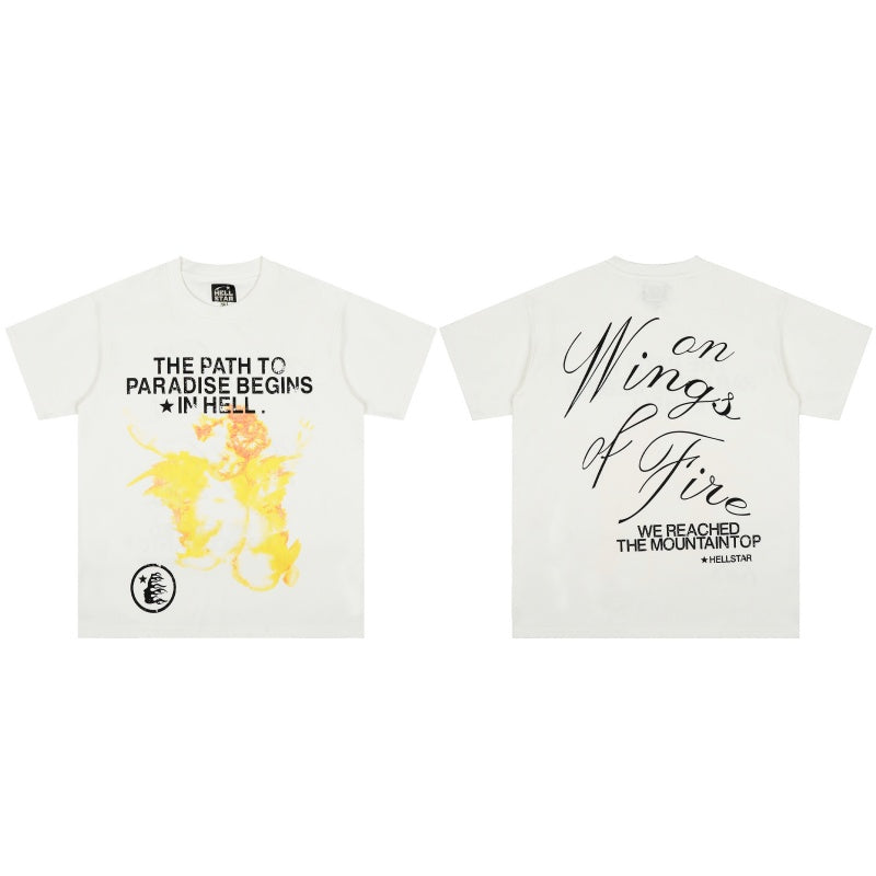 Vintage-style American T-shirt Butter Yellow Watercolor Splash Tee