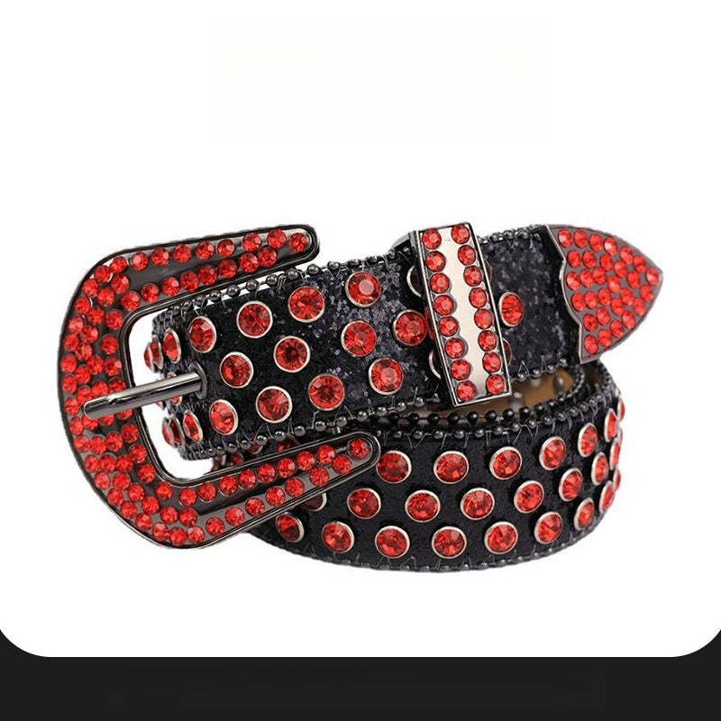 Hip-hop punk rhinestone belt punk style