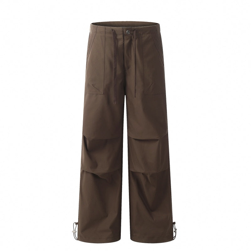 American-style streetwear harem pants Adjustable ankle drawstring hem detail