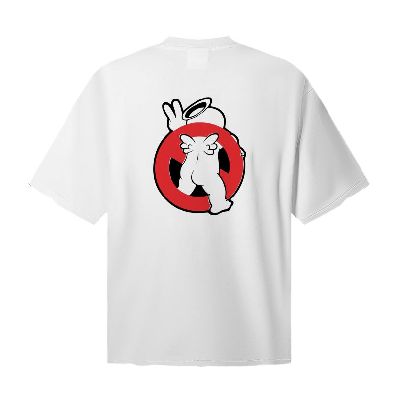 Saint Michael T Shirts Retro Cartoon Ghost Bunny Ear Print Saint Horror