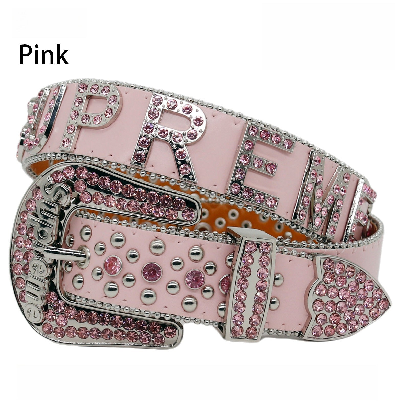 Hip-hop punk rhinestone belt full diamond letter accessories