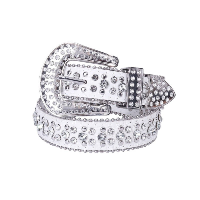 Hip-hop punk rhinestone belt alloy punk accessories