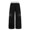 American-style streetwear harem pants  Cross Embroidery Street Trousers Fleece-lined and thickened