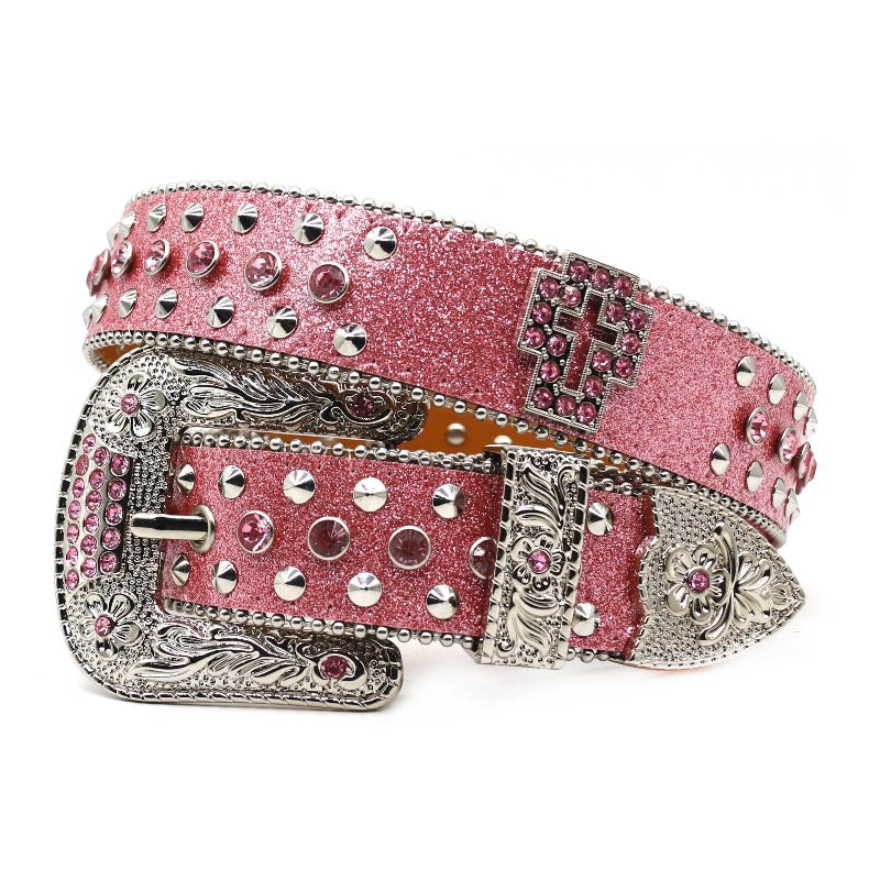 Hip-hop punk rhinestone belt y2k cross accessories