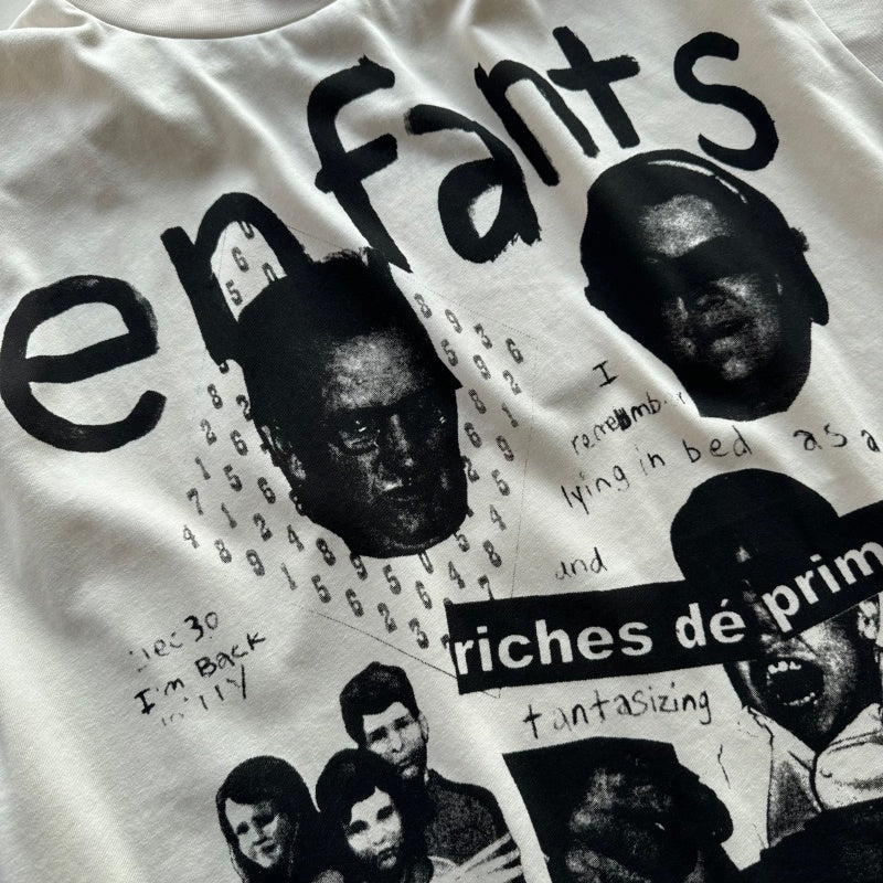 ERD T Shirts Vintage Figure Splicing Graphic Relaxed Fit Casual Short Sleeve
