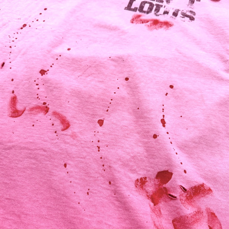 Unisex Vintage T Shirts "Saint Street Dirty" Graffiti-Style T-Shirt: Features hand-painted splatter art on the finished garment, multi-zone hand-distressing, and a heavy-duty enzyme-washed finish with spray-effect whiskering—exuding a premium, vintag