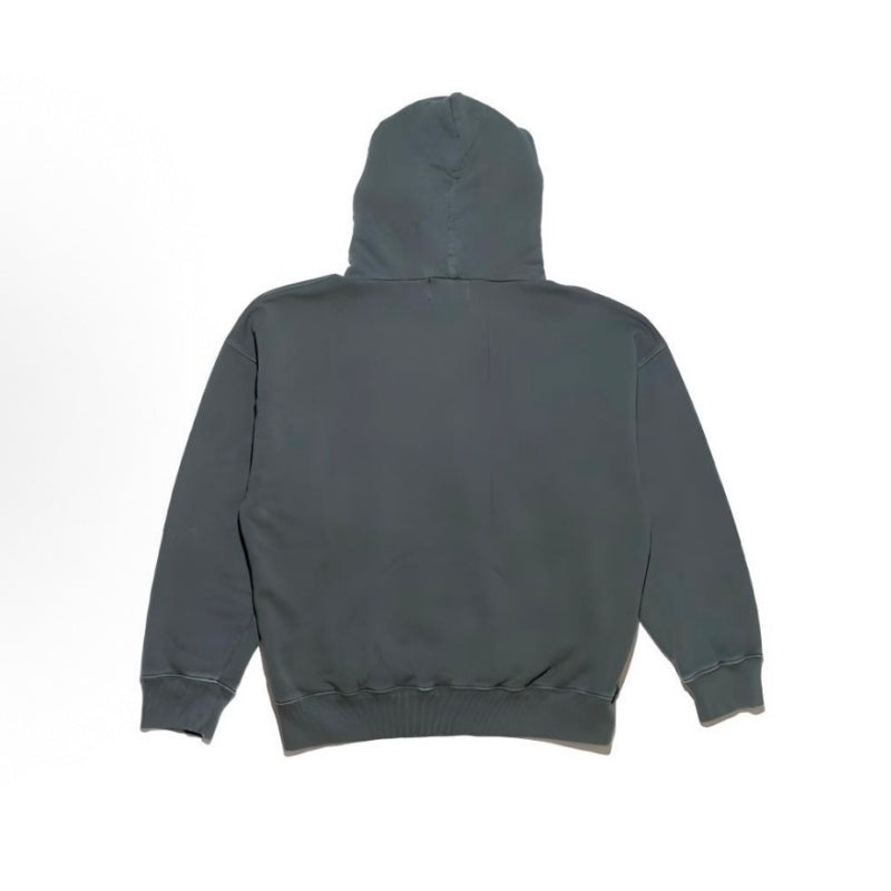 ERD Hoodie Vintage Faded Grey-Green Loose Top Retro Japanese Script Art Graphic