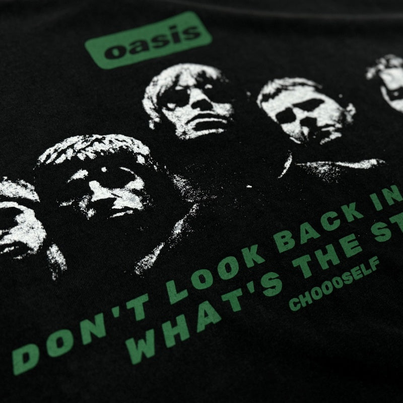 Unisex Vintage T Shirts OASIS Tour-Exclusive High-Street T-Shirt: West Coast Street/Graffiti/Hip-Hop Style. Features a heavyweight fabric with a distressed wash finish and direct-to-garment white ink printing—offering an unbeatable feel and premium q