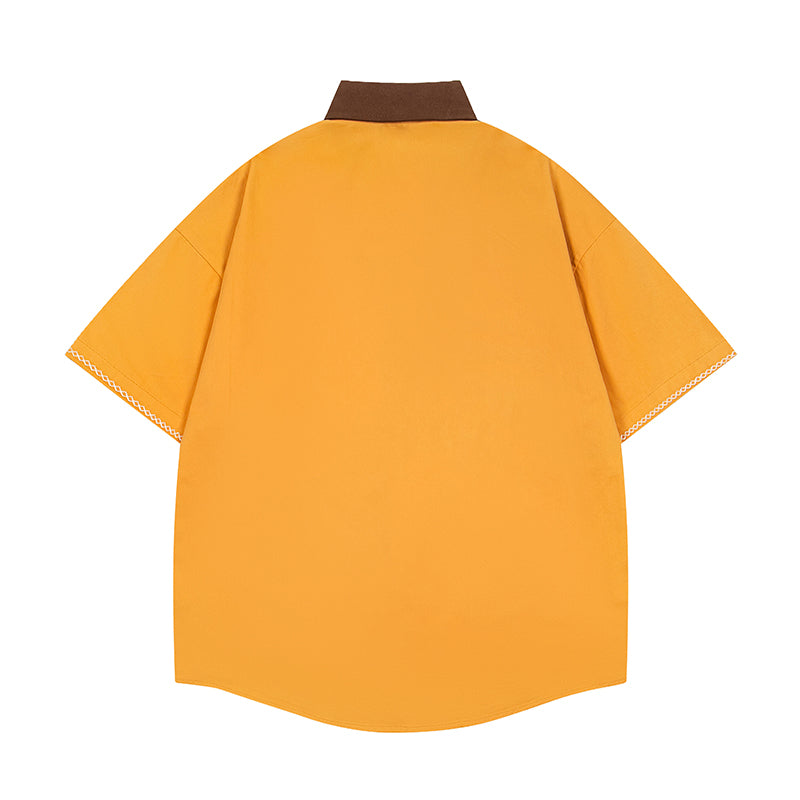 Unisex vintage T-shirt Polo shirt with a stand-up collar