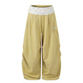 American-style streetwear harem pants Sweet Solid Tone Star Flip Waist Casual Pants