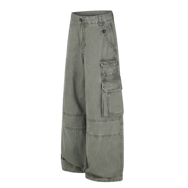American-style streetwear harem pants Vintage Faded Heavy Canvas Oversized Cut