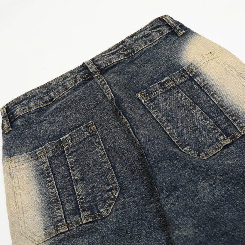 American-style streetwear harem pants Contrast Cloud Washed Flare Streetwear Trousers