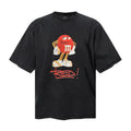 Saint Michael T Shirts Distressed Cartoon Red M&M Figure With Handwritten RED! Streetwear Print