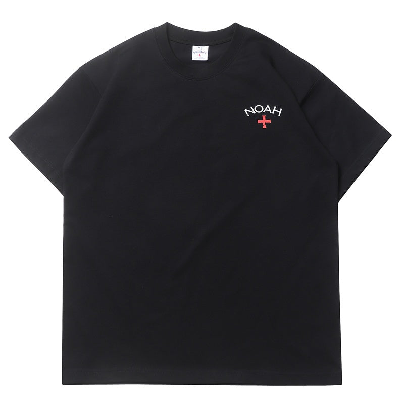 Mens T-shirt Vintage American-style Simple cross print