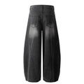 American-style streetwear harem pants Horizontal Whisker Vintage Detail