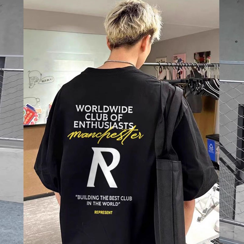 Mens T-shirt "Represent" letter print