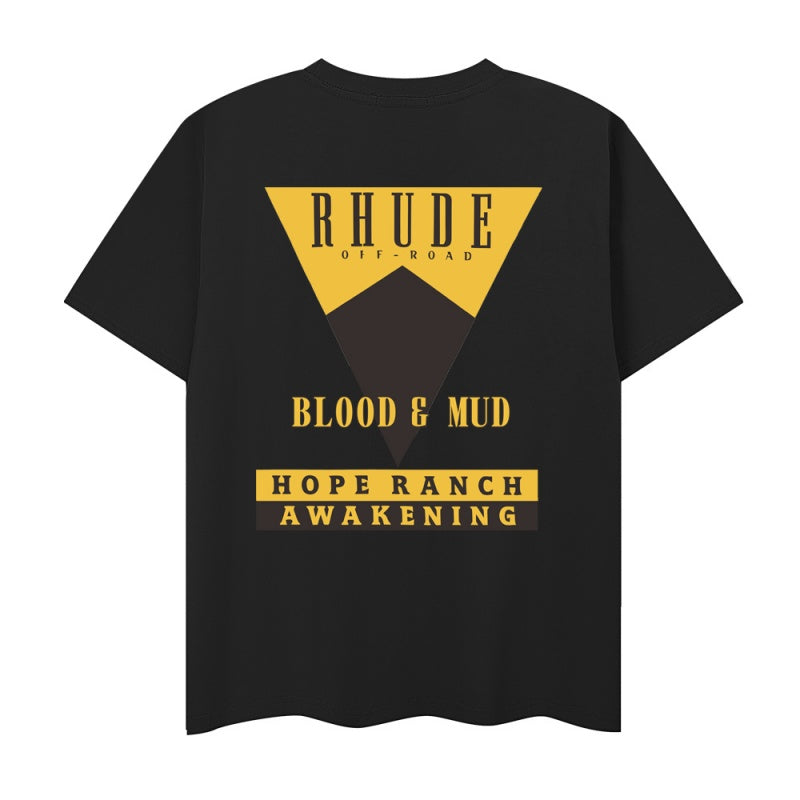 RHUDE T Shirts Retro Western Typography Art