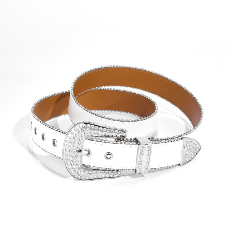 Hip-hop punk rhinestone belt punk style