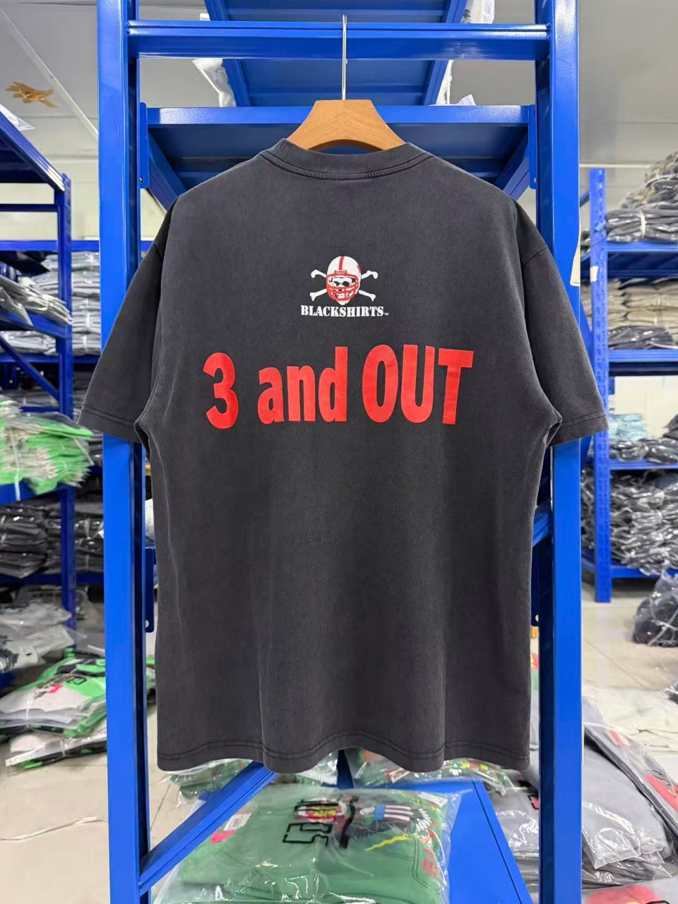 Vintage style washed summer wear T shirt Dual blades