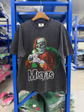 Vintage style washed summer wear T shirt Santa Claus skull