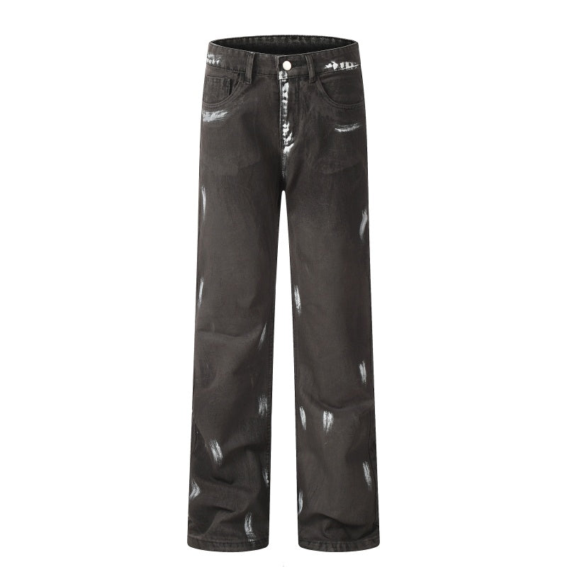 American-style streetwear harem pants Hand Painted Silver Mark Streetwear Trousers