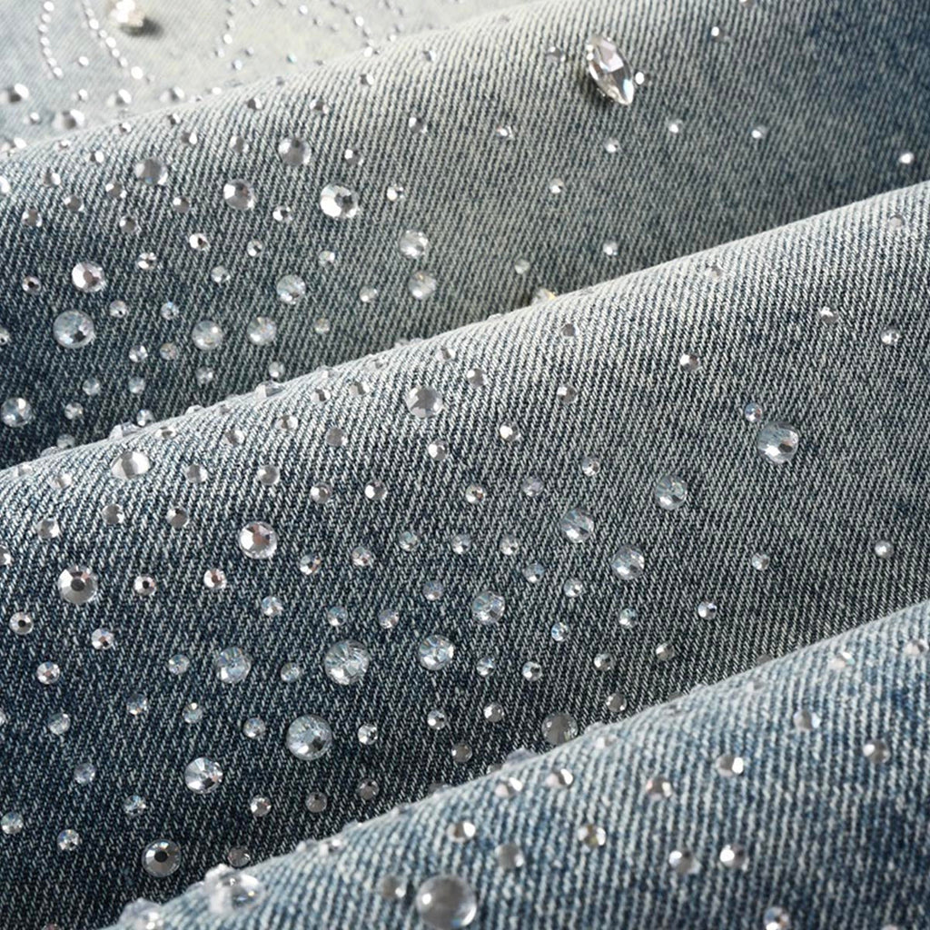 purple brand jeans Rhinestones #9133