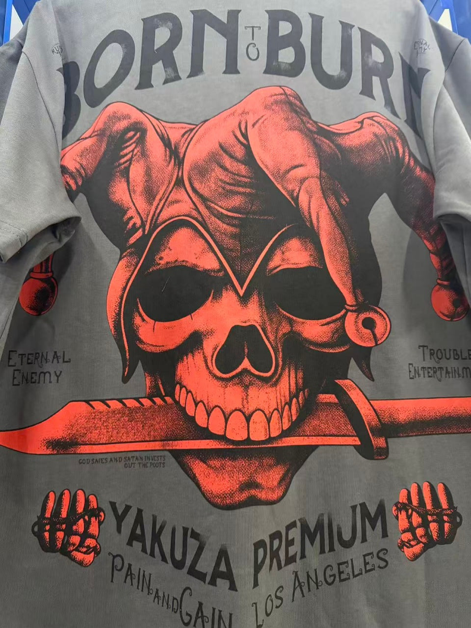 Vintage style washed summer wear T shirt Skull