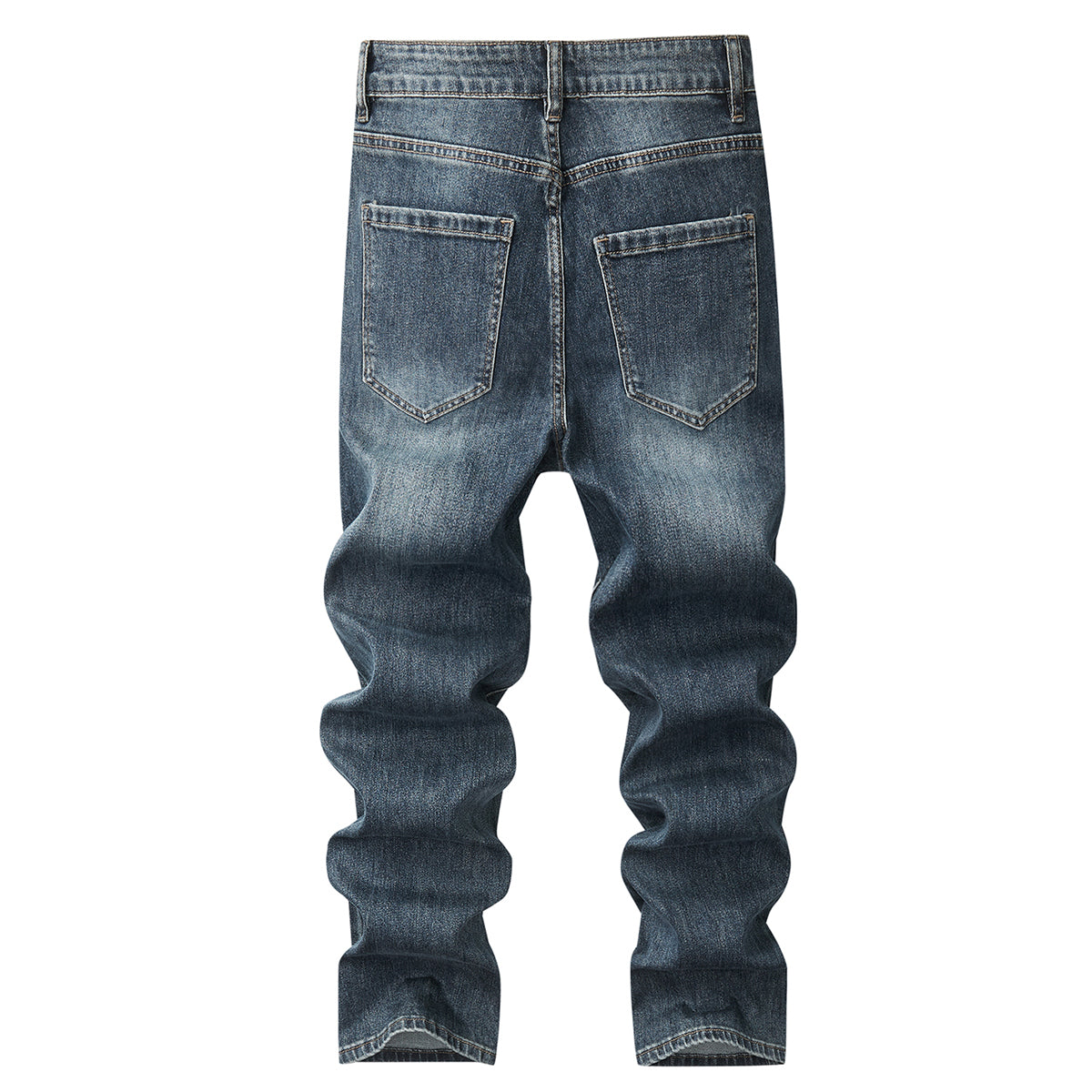 Denim Jacket & Jeans High-Street Trend Retro Casual Matching Distressed Denim Trucker Jacket and Slim-Fit Pants Outfit (jacket and jeans must be purchased separately.)
