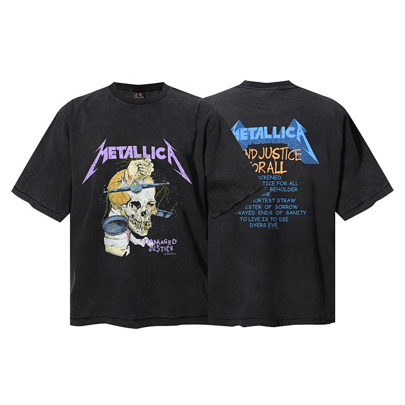 Saint Michael T Shirts Dual-Sided Surgical Skull Metal Band Vintage Washed