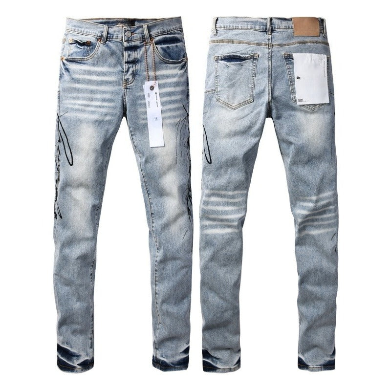 Purple brand Jeans High-quality pure cotton streetwear trousers line