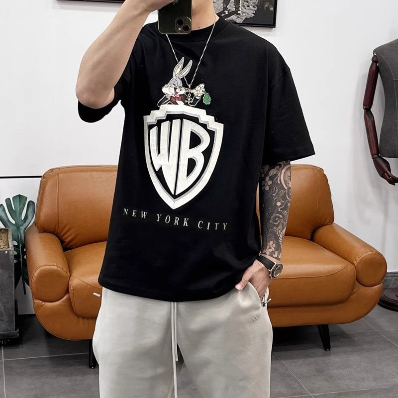 Mens T-shirt Vintage Trendy brand Bugs Bunny cartoon print (as worn by Justin Bieber)