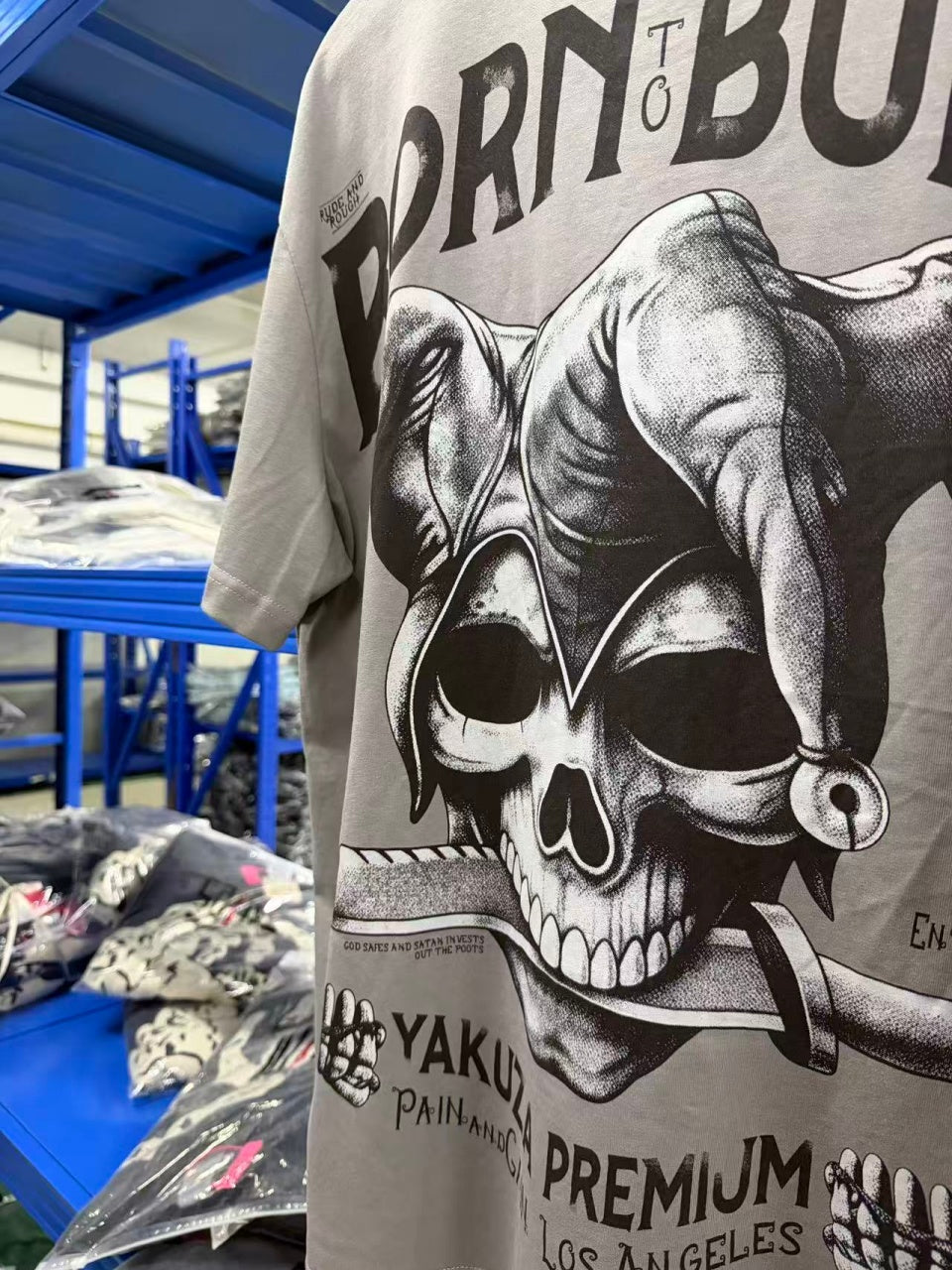 Vintage style washed summer wear T shirt Skull