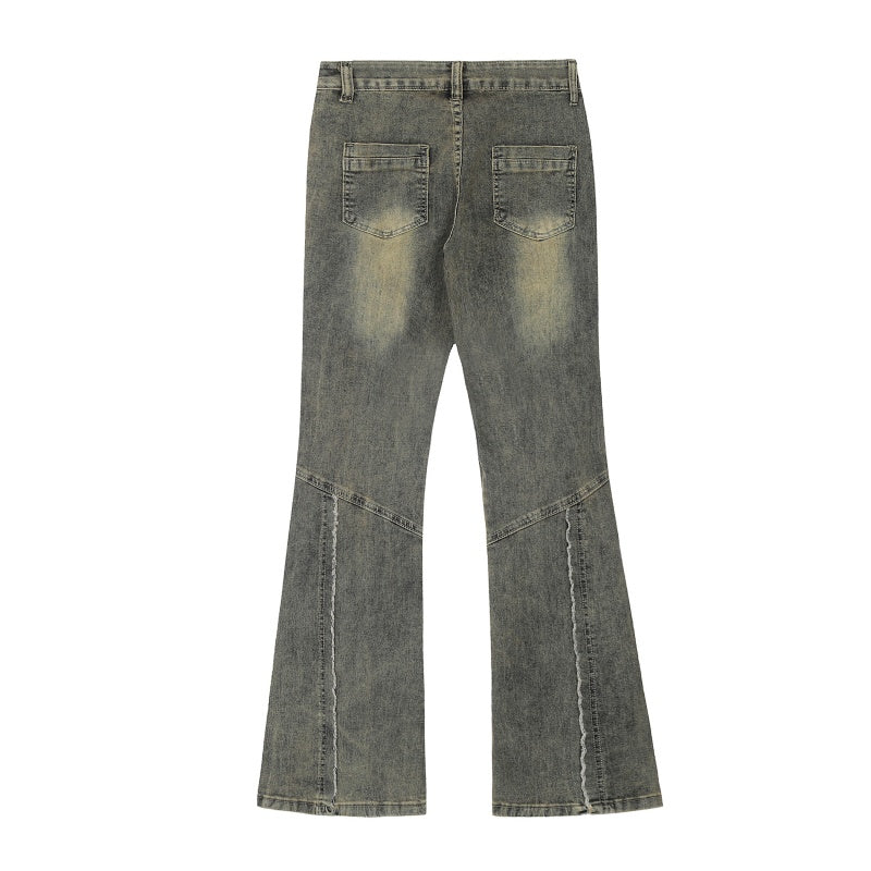 American-style streetwear harem pants Front Knee Fade Panel Stitch Detail