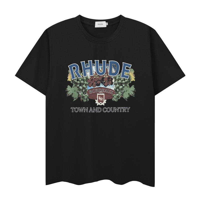 RHUDE T Shirts Vintage Floral Town & Country Print