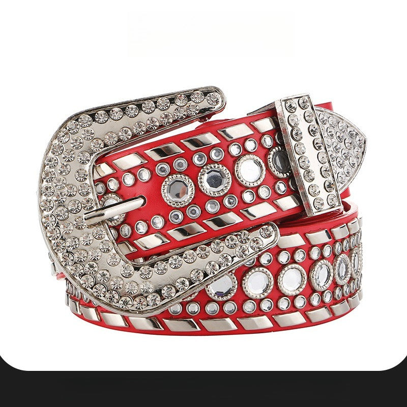 Hip-hop punk rhinestone belt punk style