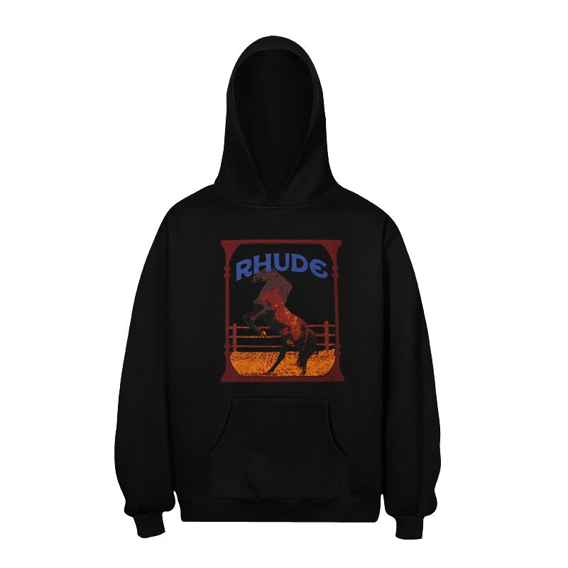 RHUDE Hoodie Western Framed Stallion Graphic