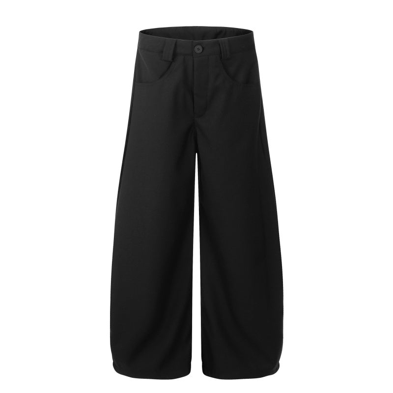 American-style streetwear harem pants Black Barrel Wide Leg Trousers