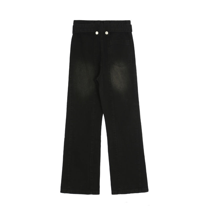 American-style streetwear harem pants Dark Wash Gradient Shadow Denim Trousers