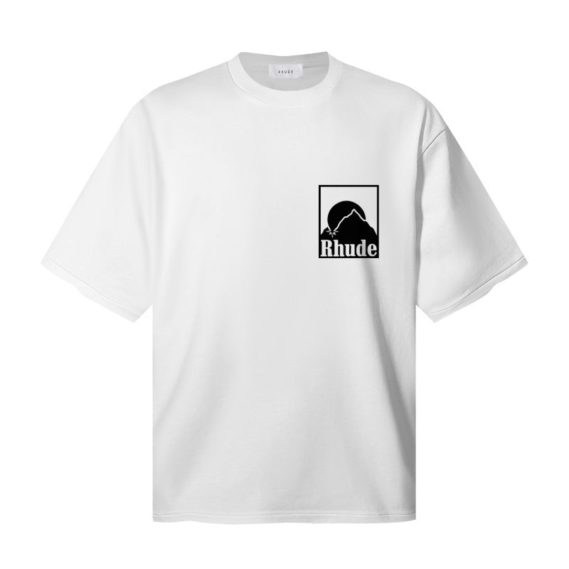 RHUDE T Shirts Outdoor Scenery Square Frame Design