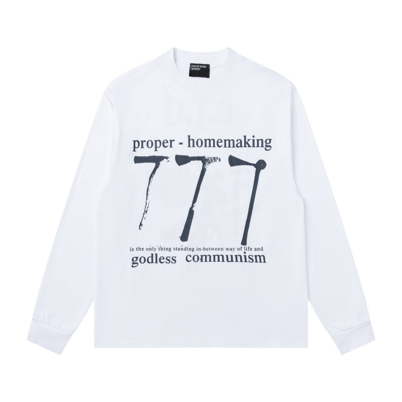 ERD Long sleeved shirt White Fit Front 777 Tool Typo Back Framed Abstract Art Print