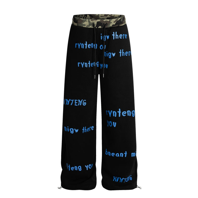 American-style streetwear harem pants Camouflage Waist Drawstring Streetwear Trousers