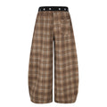 American-style streetwear harem pants Star Waistband Plaid Balloon Trousers