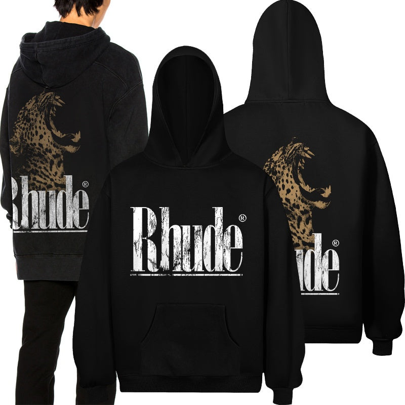 RHUDE Hoodie Faded Marble Typography Art