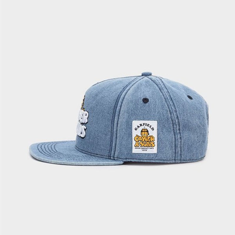 Trendy flat brimmed snapback hatscowboy cartoon cat adjustable